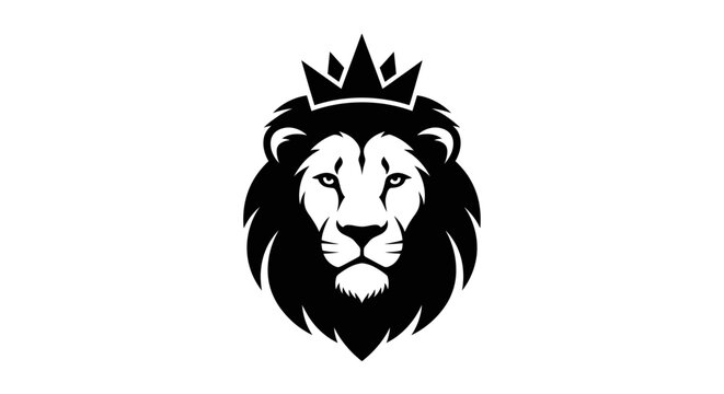 Majestic lion head with crown symbolizing strength and royalty.