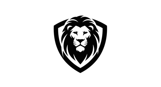 Majestic Lion Head Shield Logo Design.