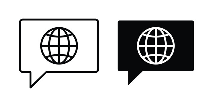 Language icon. glyph solid icons collection. Line icons