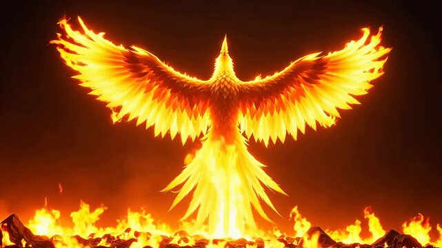 Premium Mythical bird rising from flames for Contemporary Lifestyle and Visual Storytelling