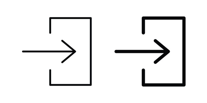 Log in icon. glyph solid icons collection. Line icons