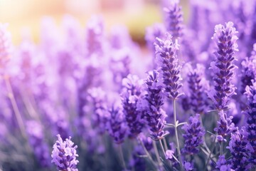 Fototapeta premium Lavender flowers blooming, creating a serene and fragrant scene in the garden