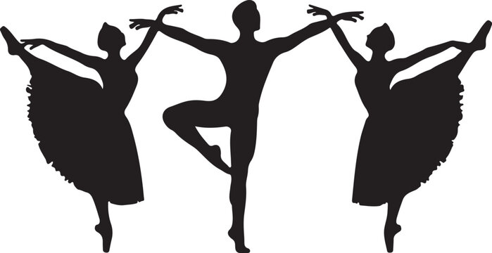 silhouettes of dancing people