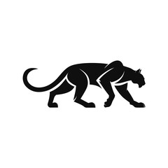 Fototapeta premium Black Panther Silhouette, Wild Animal Icon, Vector Graphic, Wildlife Symbol