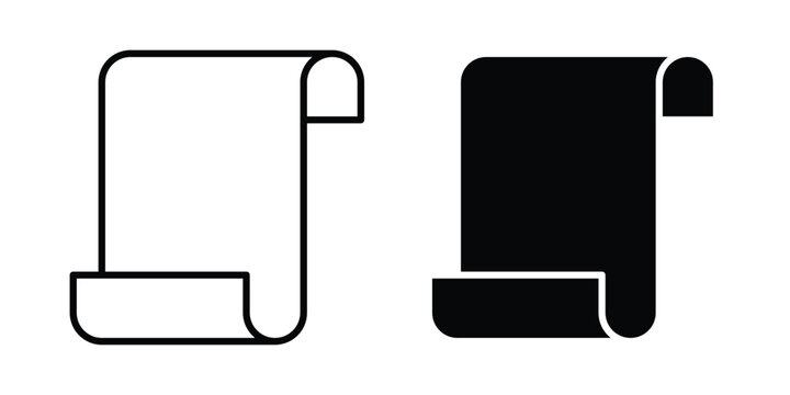 Scroll icon. glyph solid icons collection. Line icons