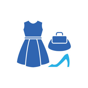 icon a fashion with dress handbag and high heel shoe, isolated against a clean background.