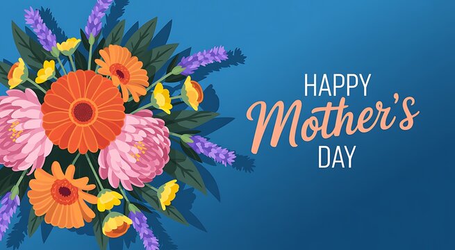 Happy Mother's Day floral bouquet greeting card