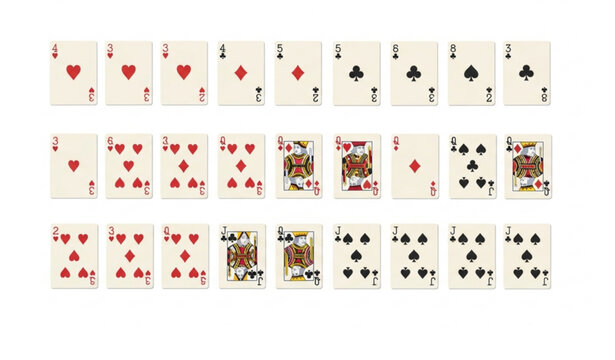 Poker playing cards full deck vector set with classic suits and face cards