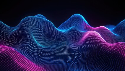 Fototapeta premium Colorful digital waves create abstract visual art