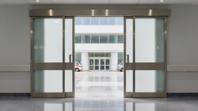 Automatic Sliding Glass Doors at Hospital Entrance