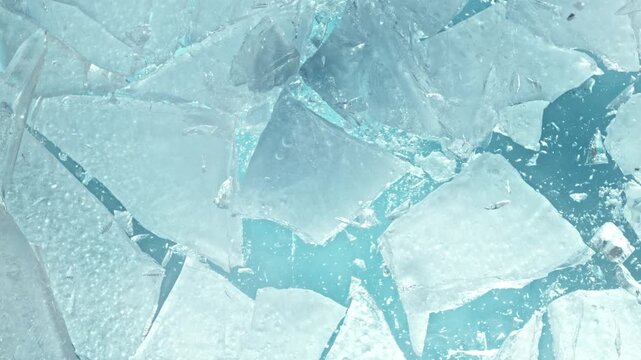 Super Slow Motion Shot of Ice Breaking at 1000 fps.