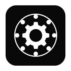 Fototapeta premium gear icon cogwheel settings symbol technology concept white on black