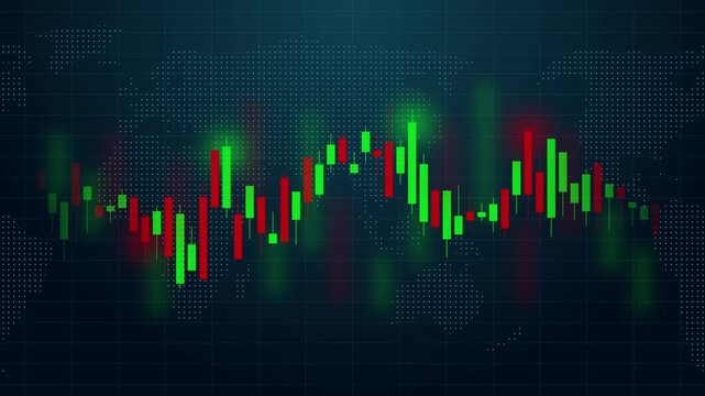 Stock chart trading histogram global market, economic trends world and analysis invest financial business, futuristic exchange concept
