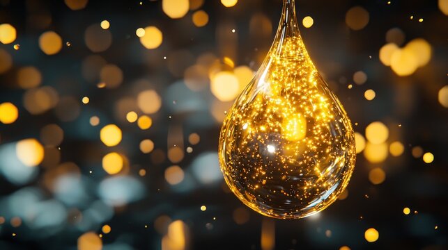 Golden liquid droplet