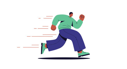 Fototapeta premium Running Man, Fitness Illustration, Vector Graphic, Motion Lines