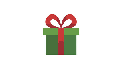 Fototapeta premium Christmas gift box vector logo, ribbon bow, clean gradients, modern flat style, holiday branding element