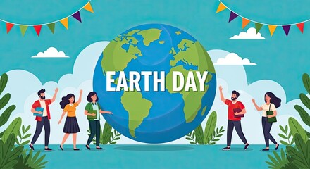 Fototapeta premium Celebrate earth day diverse people unite for a sustainable planet and environmental awareness