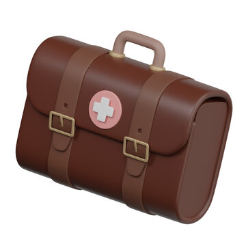 Doctor Bag 3D Icon &ndash; Medical Professional Equipment Illustration