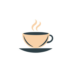 Obraz premium Elegant Tea Cup Logo Design, Minimalist Hot Beverage Icon, Cozy Café Branding