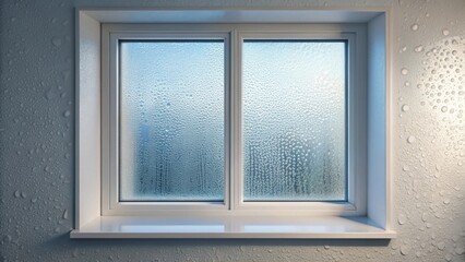 Fototapeta premium Condensation on Window Pane and Wall, Indicative of Potential Home Insulation Issues Requiring Immediate Attention