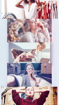 Inside the Images Carousel. Vertical Stories Opener for Social Media.