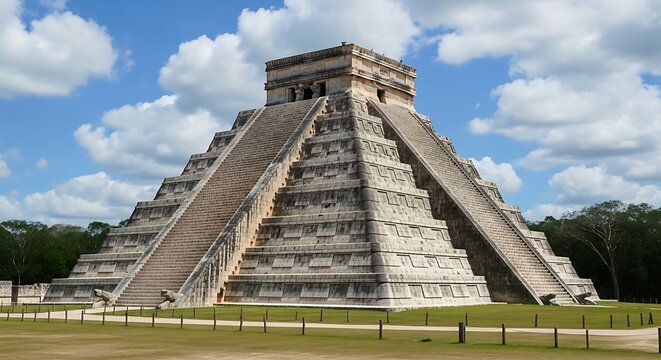 Ancient Mayan Pyramid of Chichen Itza in Mexico.