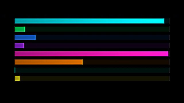 Loading Progress Bars Stack HUD Data UI Seamless Loop Alpha Overlay 4K