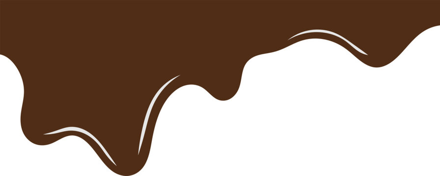 Chocolate Melt Drips. Liquid Chocolate Illustration