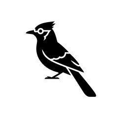 Fototapeta premium a minimalist vector icon of a blue jay wearing glasses isolated on transparent background