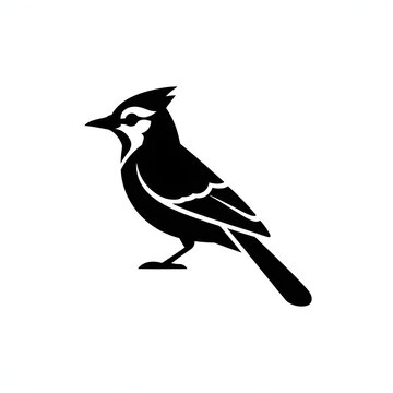 a minimalist vector icon of a blue jay silhouette isolated on transparent background