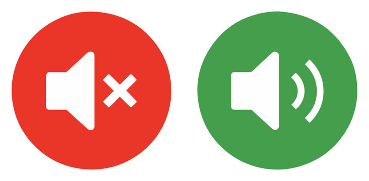 sound mute speaker icon set