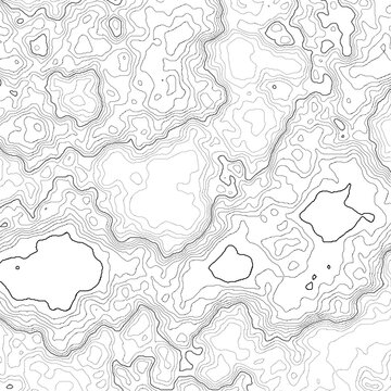 Abstract seamless highly detailed topographic map with complex contour lines on gray grid background.