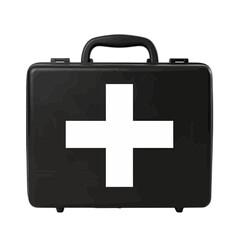 Fototapeta premium Black Hard Case Icon with White Cross