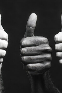 A classic gesture of approval and positivity. vertical frame