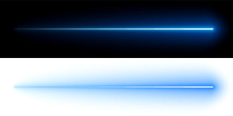 Fototapeta na wymiar Glowing light blue line, moving light streak ray, transparent shining ray effect