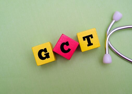 Healthcare and medical concept with text GCT. GCT acronym for Germ Cell Tumor