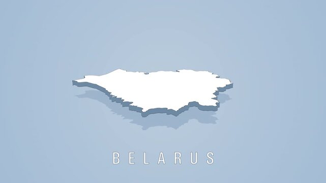 Belarus country map rotating with topographic details