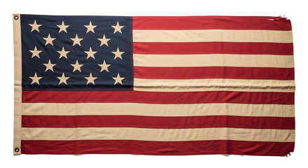 Obraz premium A large American flag with red and white stripes and white stars on a blue background