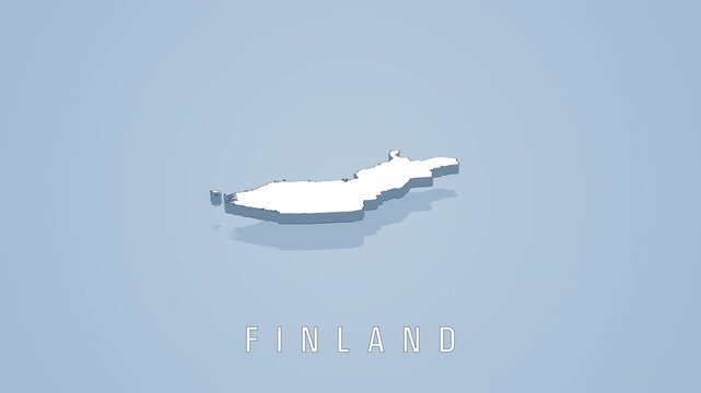 Three dimensional map of finland slowly revolving