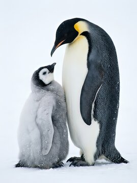 AI un pinguino col suo cucciolo