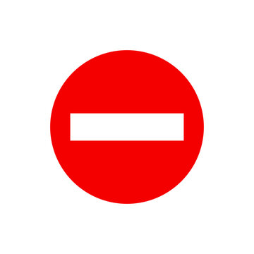 Do Not Enter red road sign icon. No Entry vector symbol