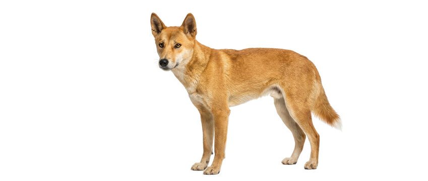 Dingo standing isolated on white background