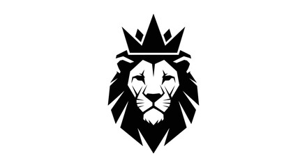 Obraz premium Majestic Lion King Head with Crown Logo Design.