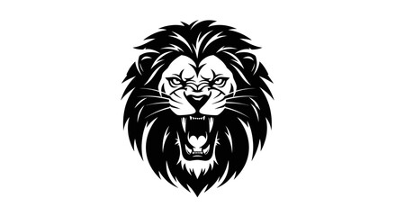 Fototapeta premium Roaring Lion Head Vector Illustration.