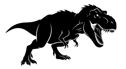 Powerful Tyrannosaurus Rex Dinosaur Silhouette Roaring. © Ernima