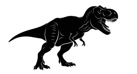 Powerful Tyrannosaurus Rex silhouette illustration. © Ernima