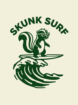 Squirrel surfing on wave board.