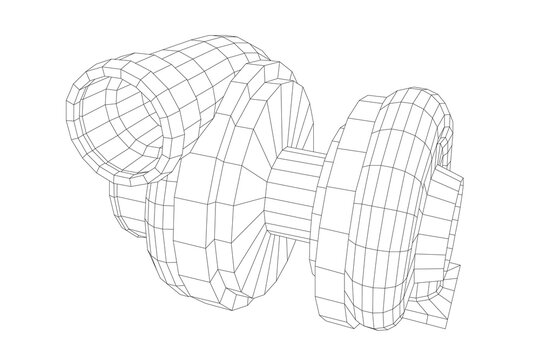 Turbocharger 3D Render Illustration &ndash; Automotive Engine Turbo in High Detail