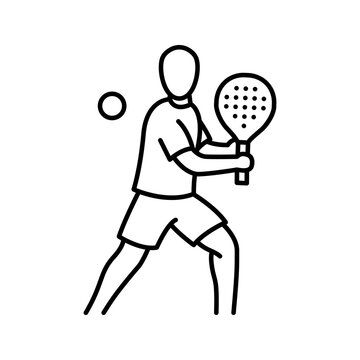 Padel player icon vector illustration