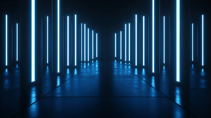 Fototapeta premium Data Processing Flow with Vertical Light Bars